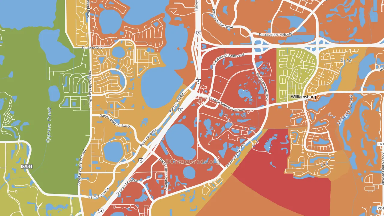 Westwood, Orlando, FL Map of Arson Rates