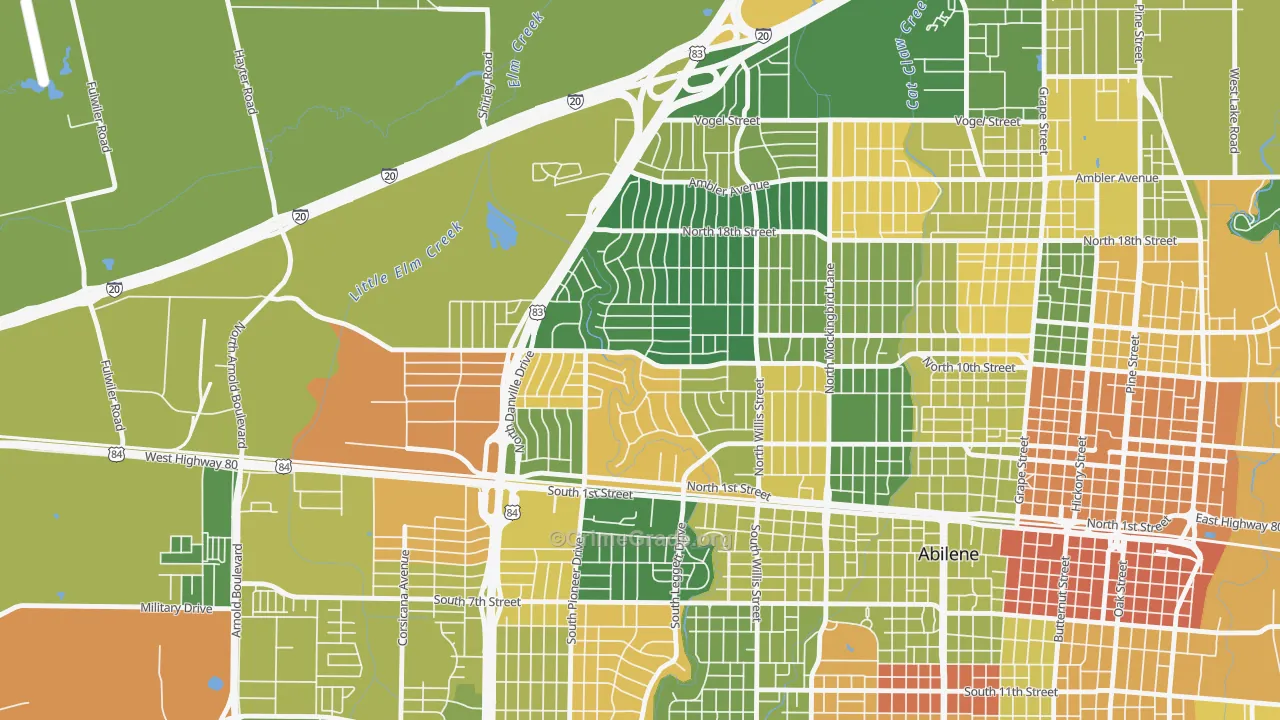 Westwood Richland, Abilene, TX Map of Arson Rates