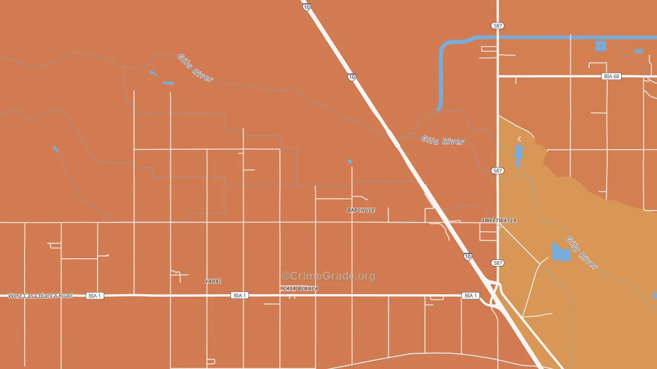 Wet Camp Village, AZ Map of Arson Rates
