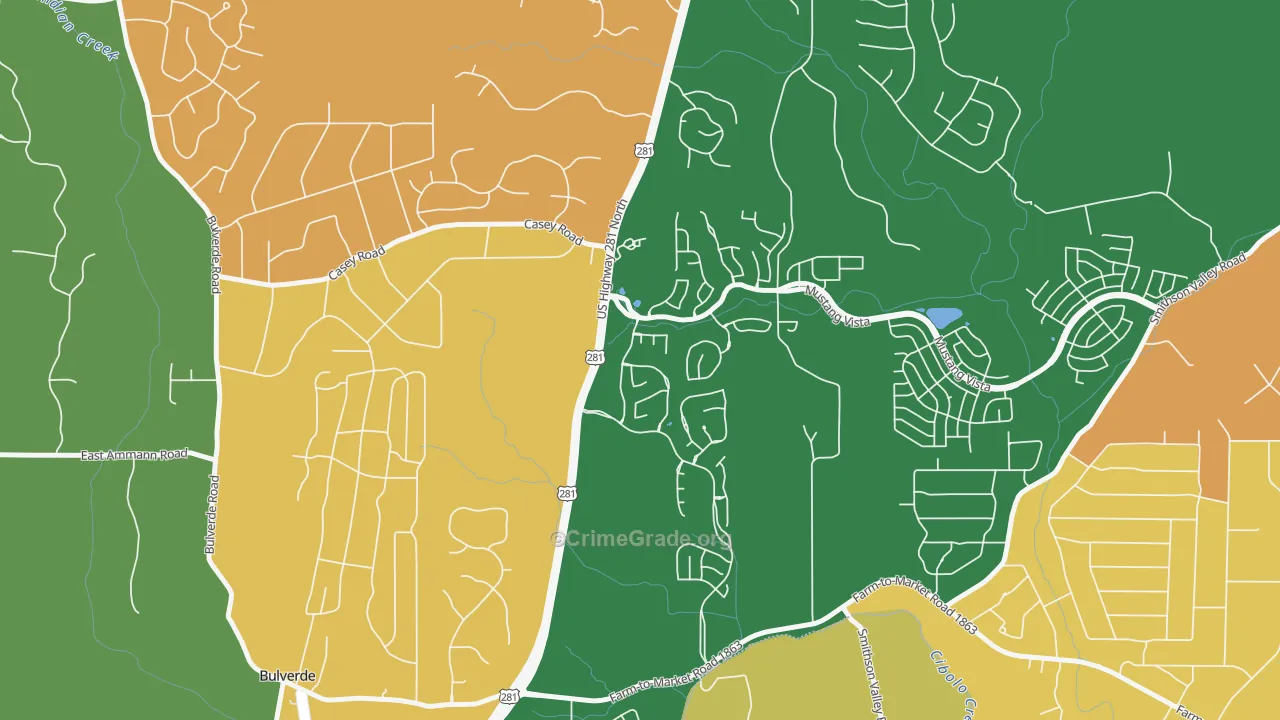 Wetmore, TX Map of Arson Rates