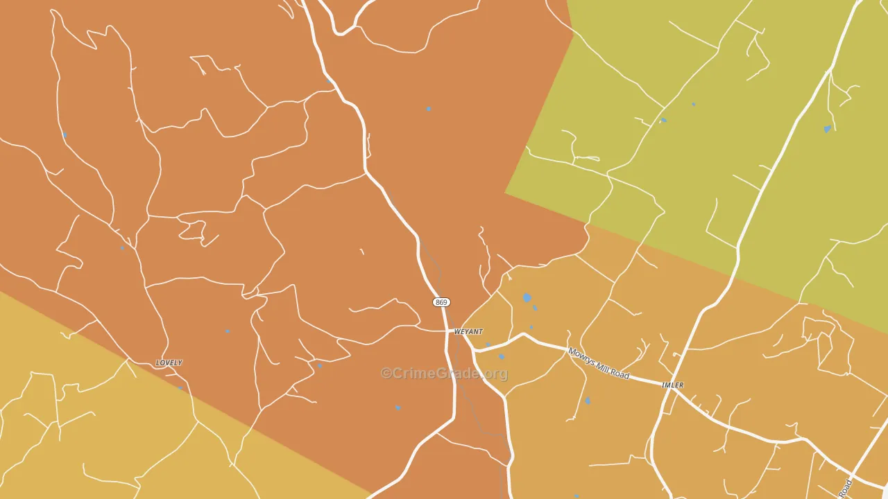 Weyant, PA Map of Arson Rates