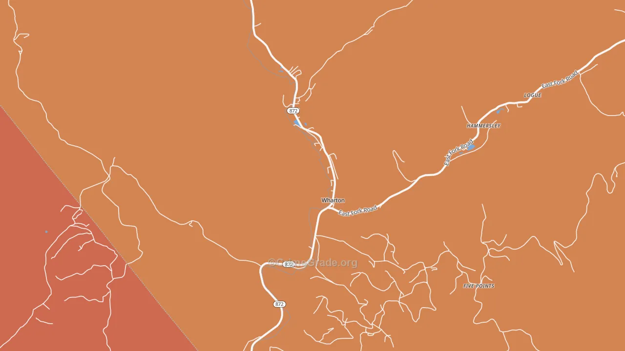 Wharton, PA Map of Arson Rates
