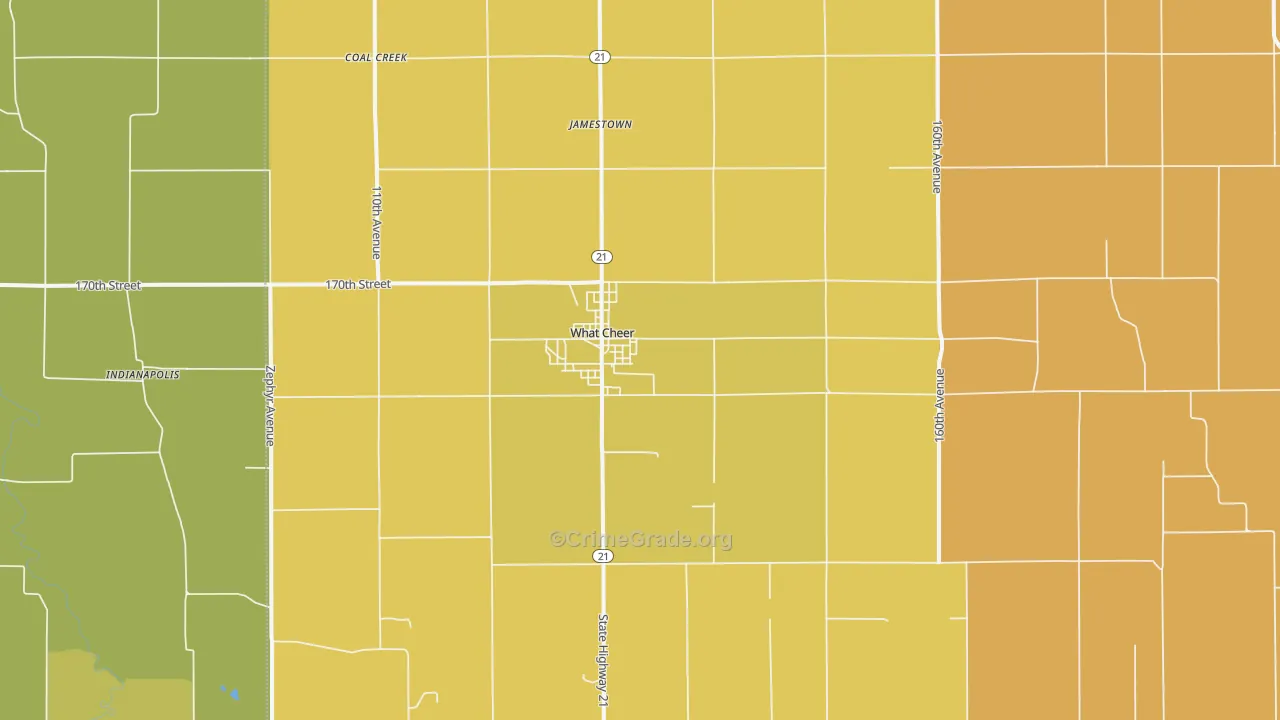 What Cheer, IA Map of Arson Rates