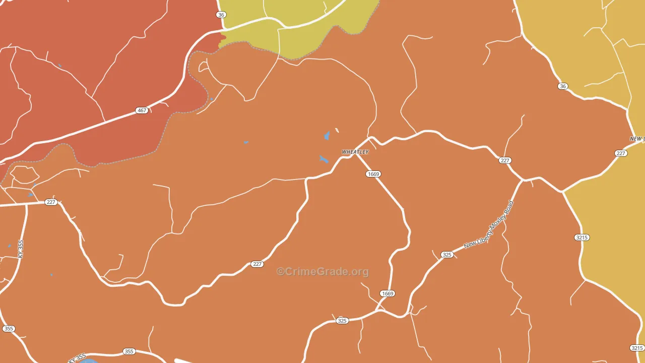 Wheatley, KY Map of Arson Rates