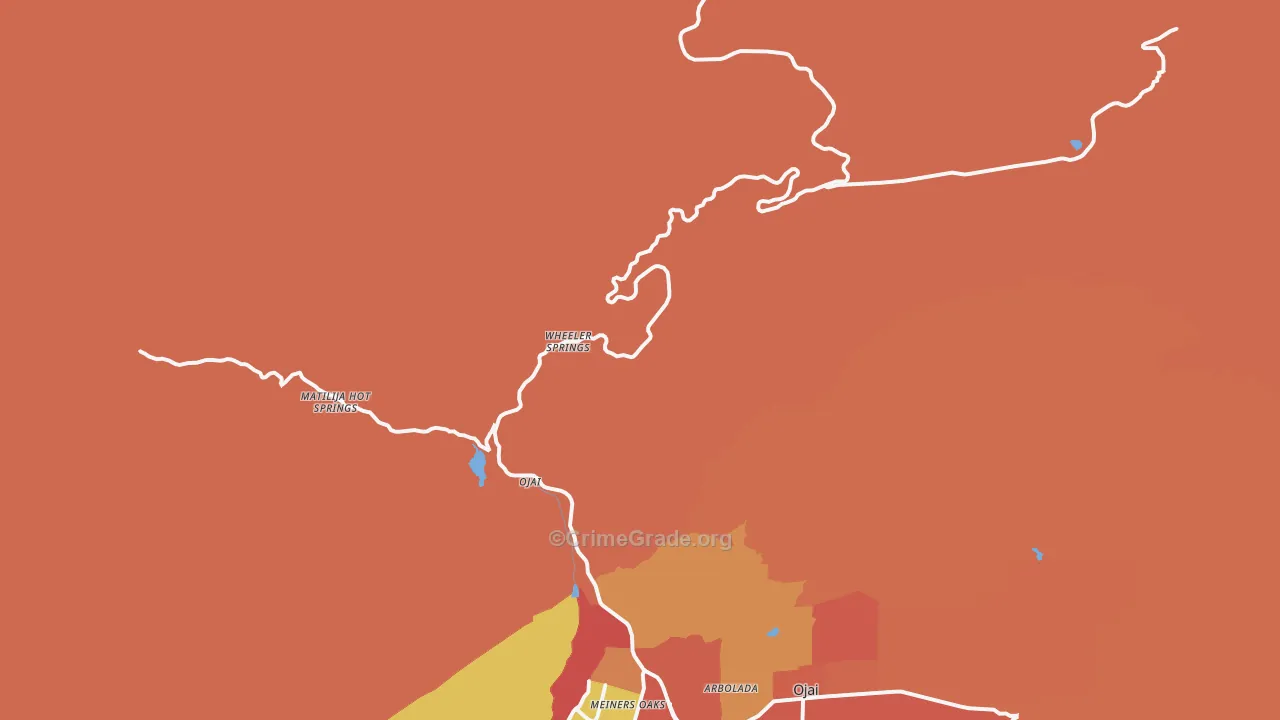 Wheeler Springs, CA Map of Arson Rates