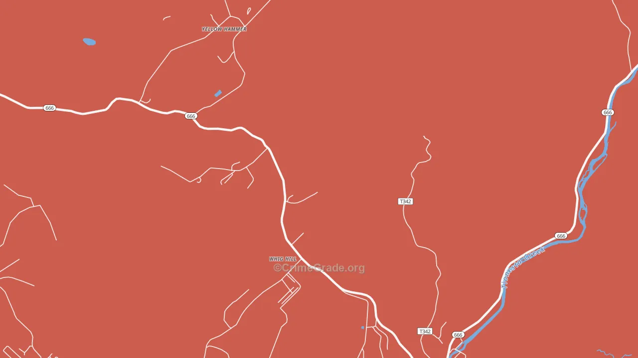 Whig Hill, PA Map of Arson Rates