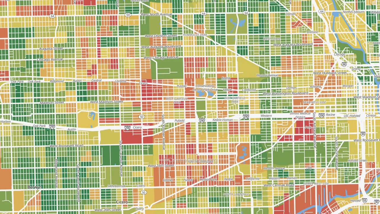 Whiskey Point, Chicago, IL Map of Arson Rates