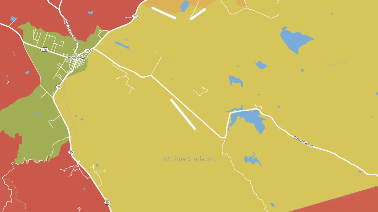 Whispering Pines, CA Map of Arson Rates