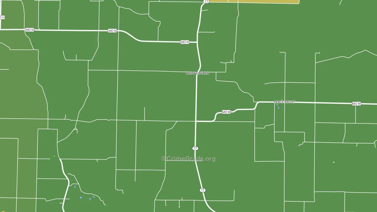 White Church, MO Map of Arson Rates