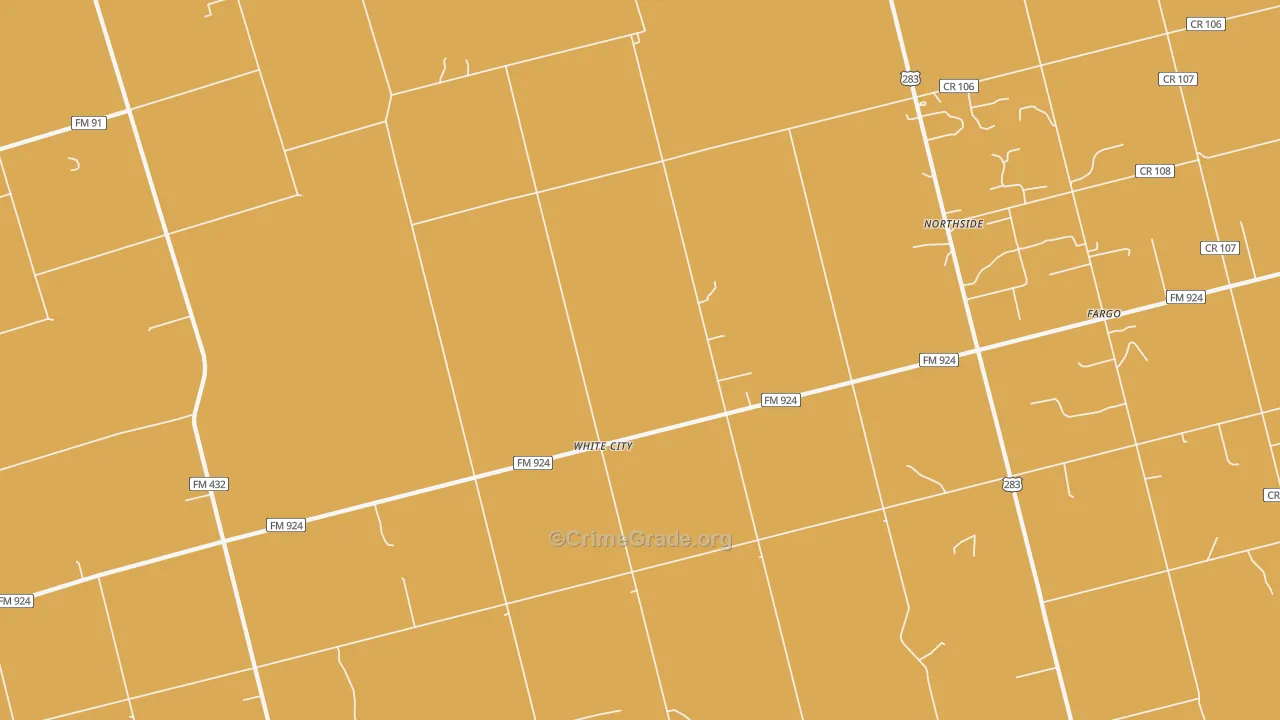 White City, TX Map of Arson Rates
