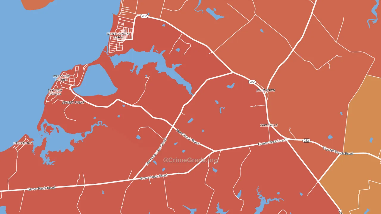 White Crystal Beach, MD Map of Arson Rates