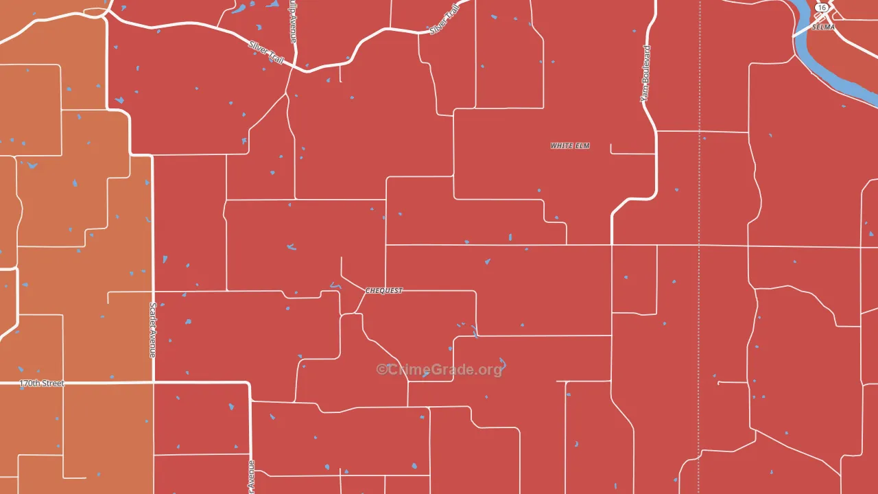 White Elm, IA Map of Arson Rates