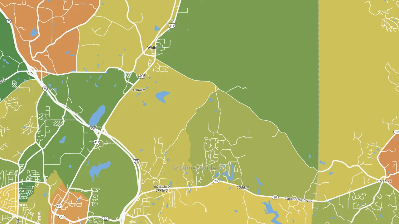 White, GA Map of Arson Rates