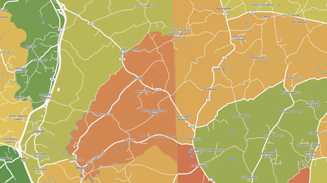 White Hall, MD Map of Arson Rates