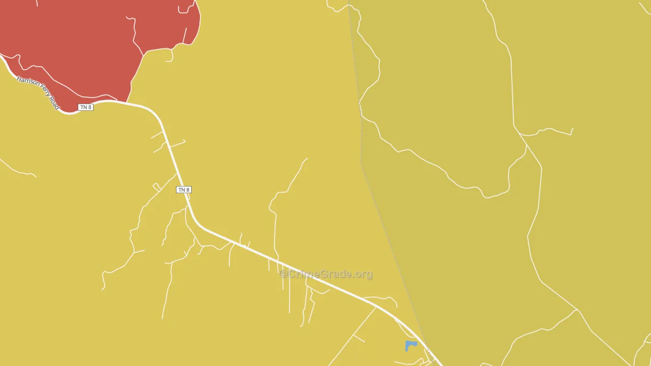 White Hill, TN Map of Arson Rates
