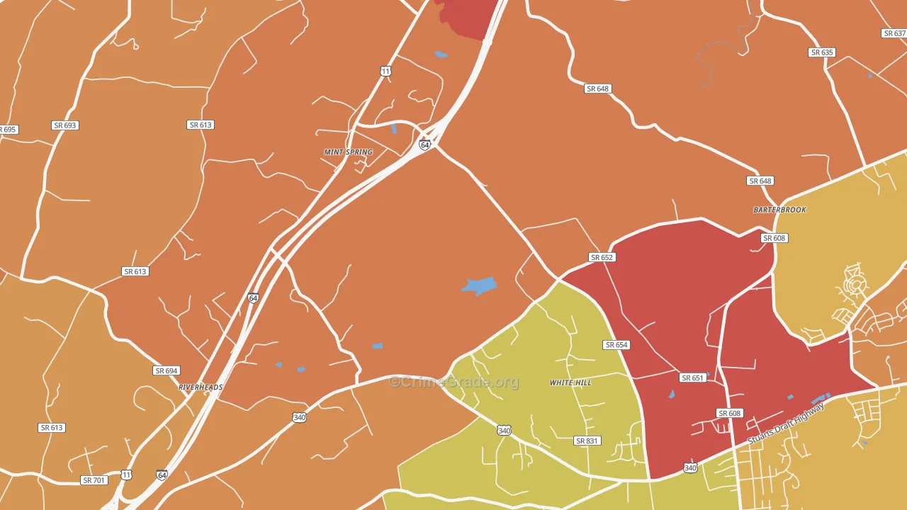 White Hill, VA Map of Arson Rates