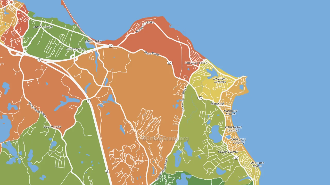White Horse Beach, MA Map of Arson Rates