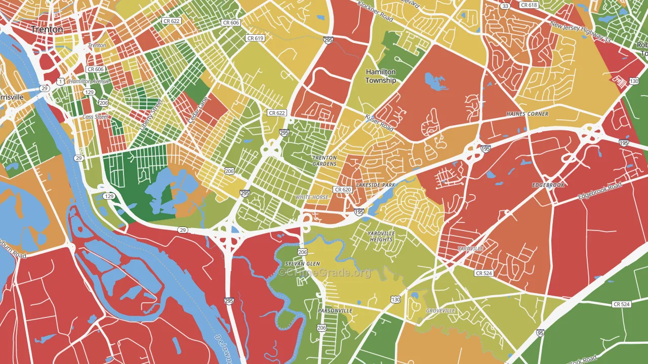 White Horse, NJ Map of Arson Rates