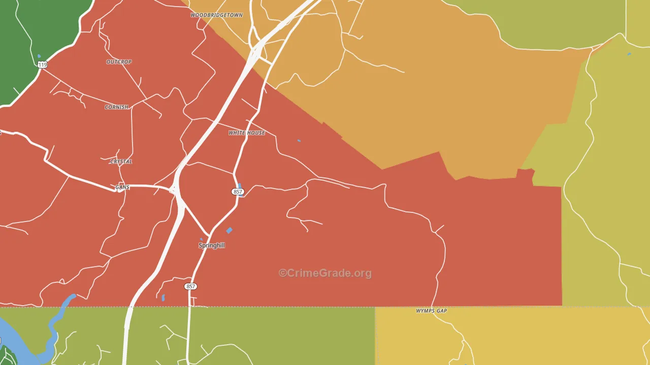 White House, PA Map of Arson Rates