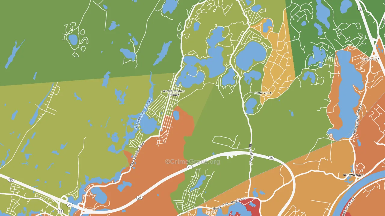 White Island Shores, MA Map of Arson Rates