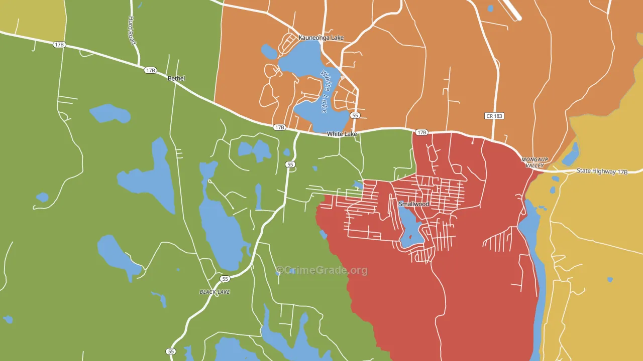 White Lake, NY Map of Arson Rates