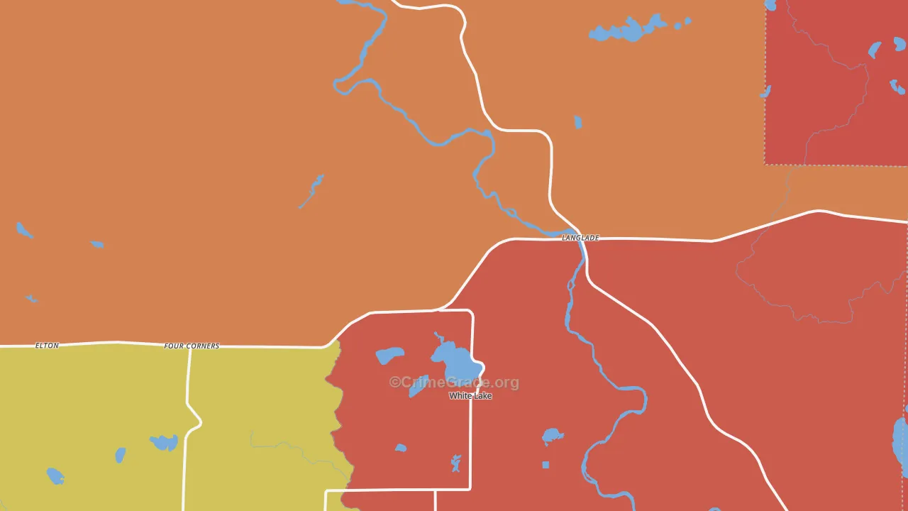 White Lake, WI Map of Arson Rates