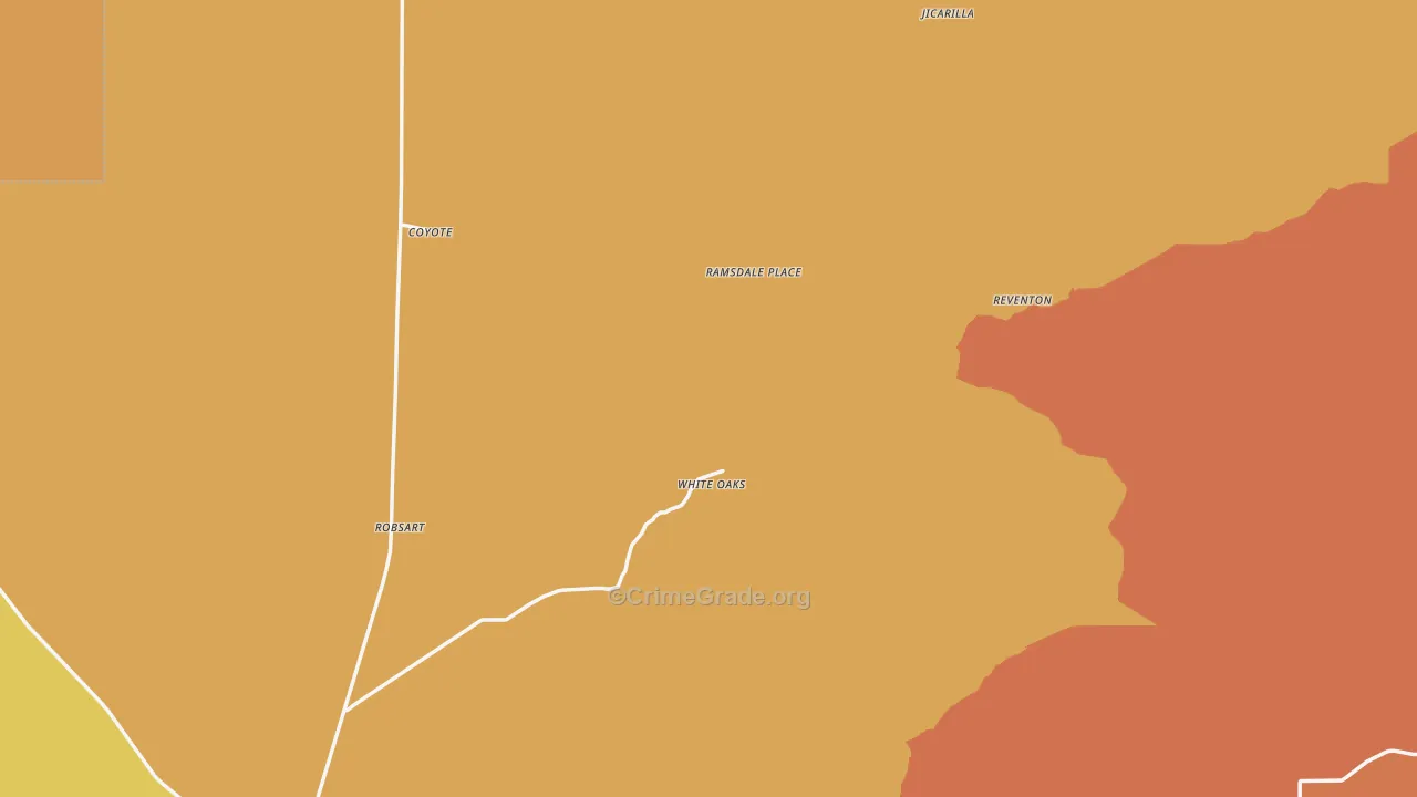 White Oaks, NM Map of Arson Rates