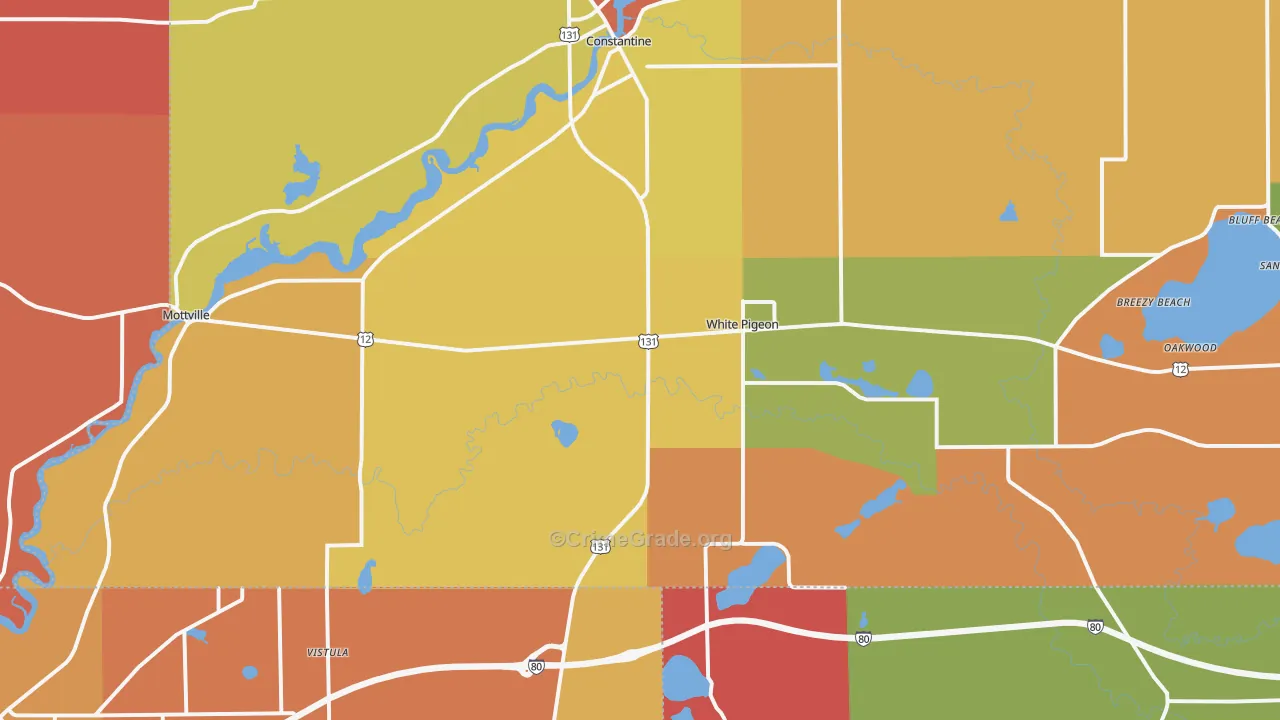 White Pigeon, MI Map of Arson Rates