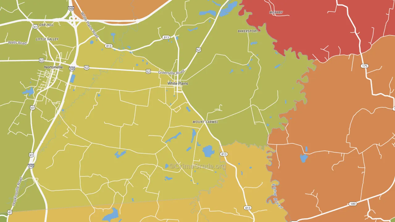 White Plains, KY Map of Arson Rates