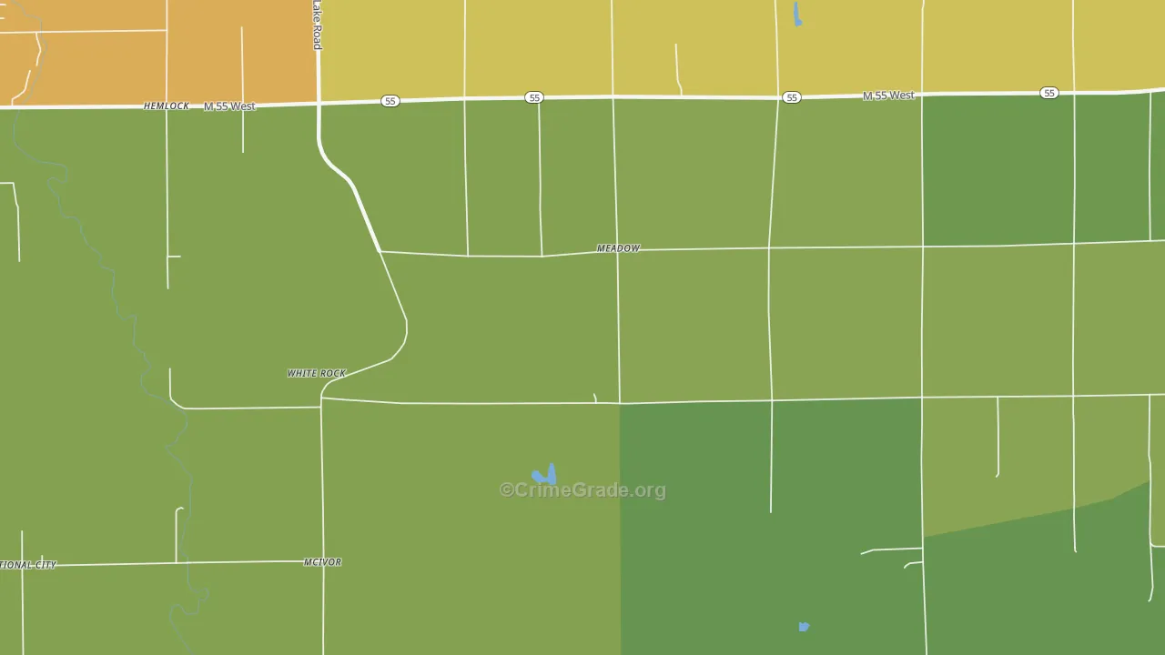 White Rock, MI Map of Arson Rates
