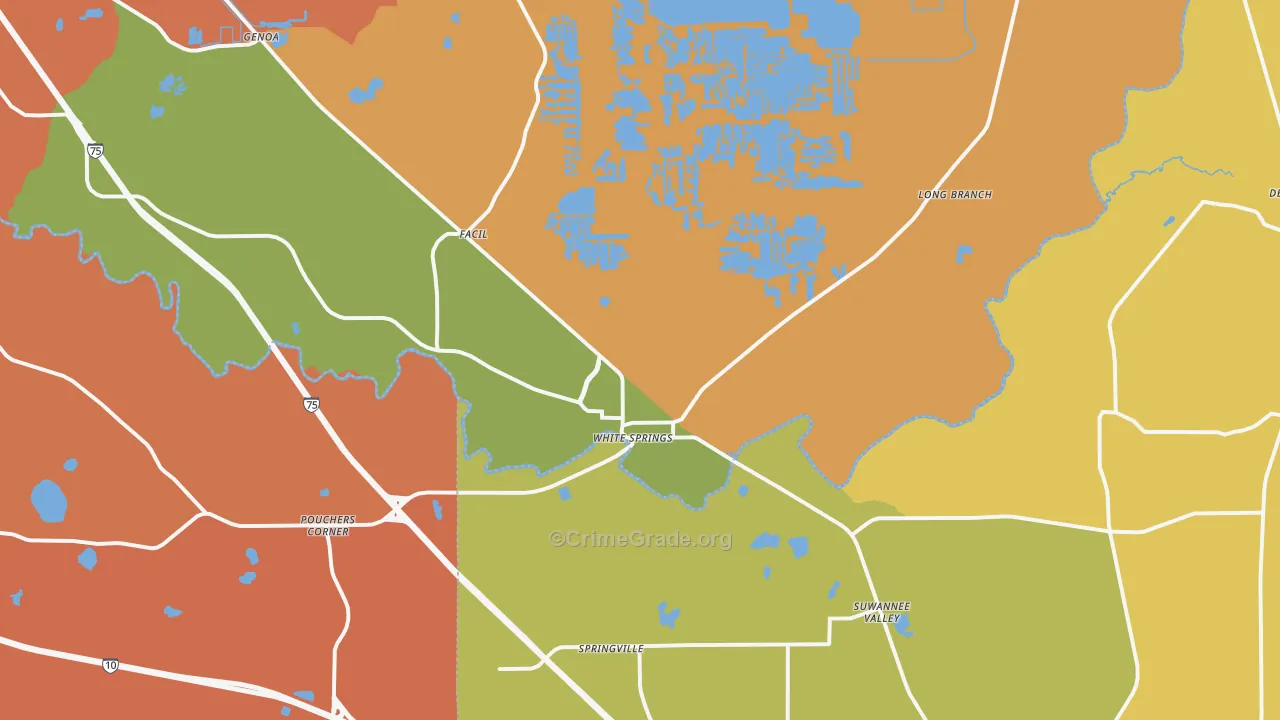 White Springs, FL Map of Arson Rates