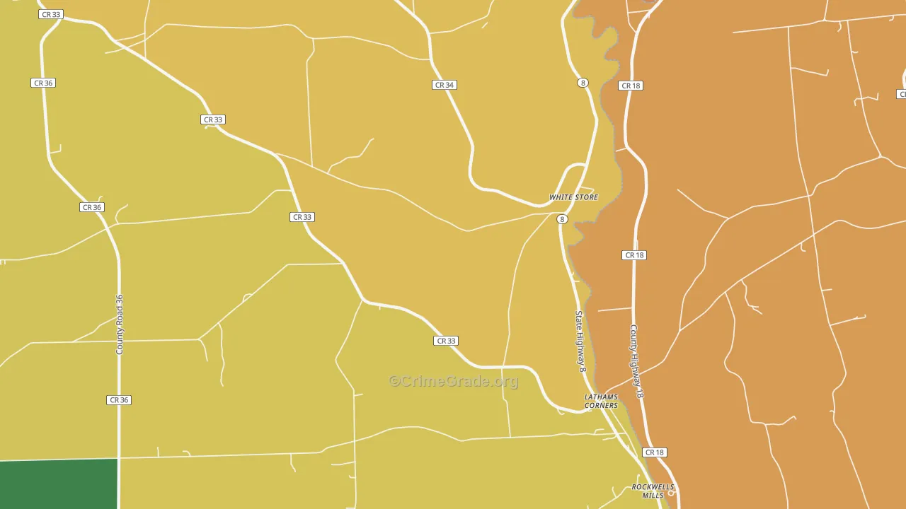 White Store, NY Map of Arson Rates