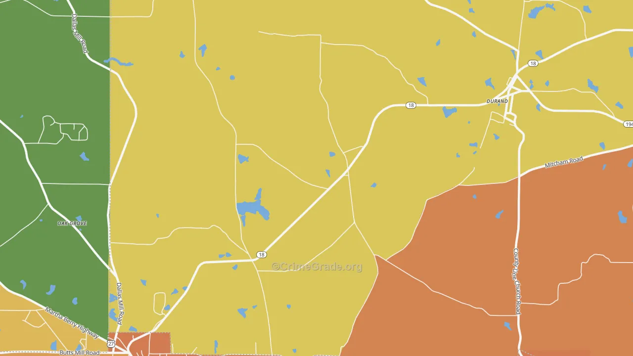 White Sulphur Springs, GA Map of Arson Rates
