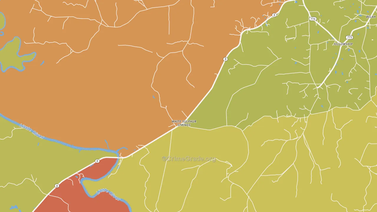 White Sulphur Springs, LA Map of Arson Rates