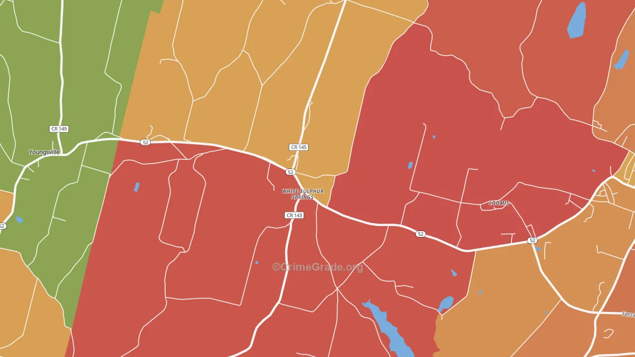 White Sulphur Springs, NY Map of Arson Rates