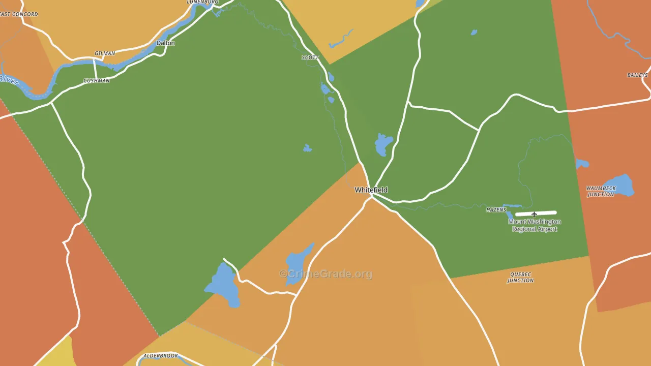 Whitefield, NH Map of Arson Rates