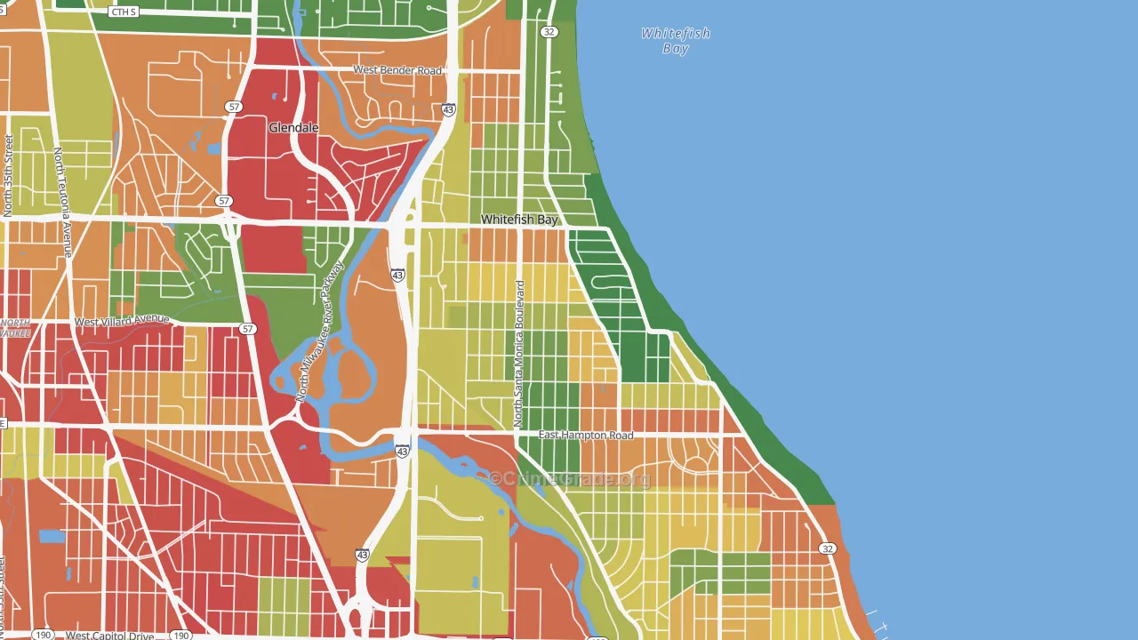 Whitefish Bay, WI Map of Arson Rates