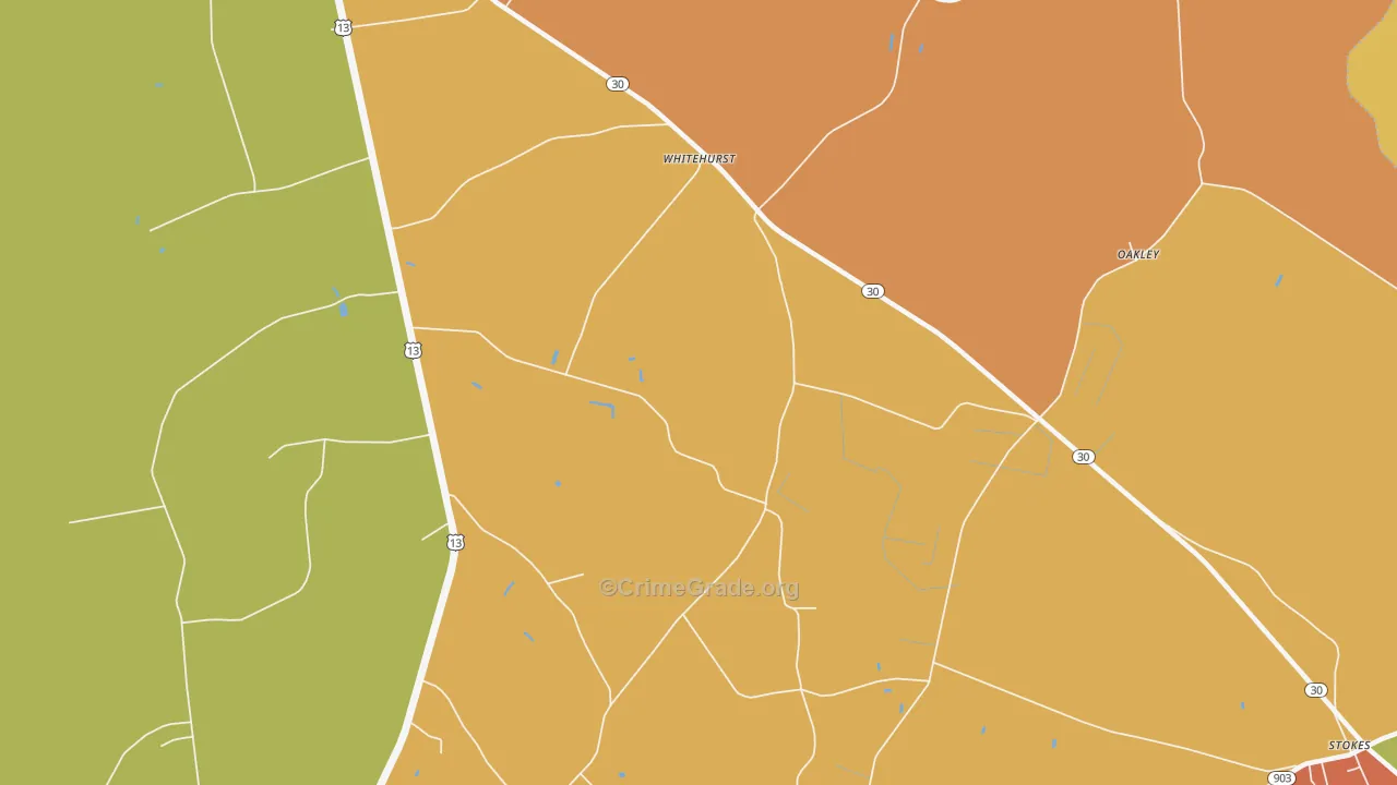 Whitehurst, NC Map of Arson Rates
