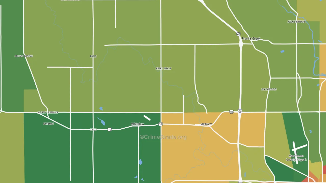 Whitelaw, WI Map of Arson Rates