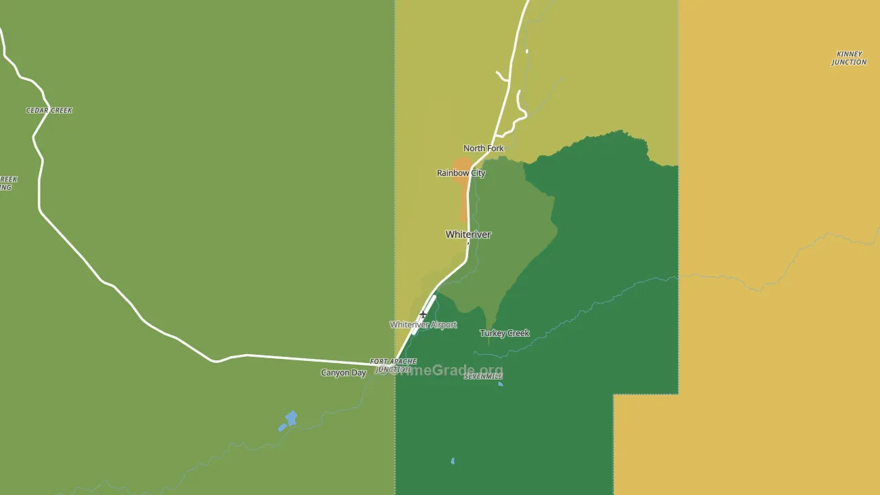 Whiteriver, AZ Map of Arson Rates