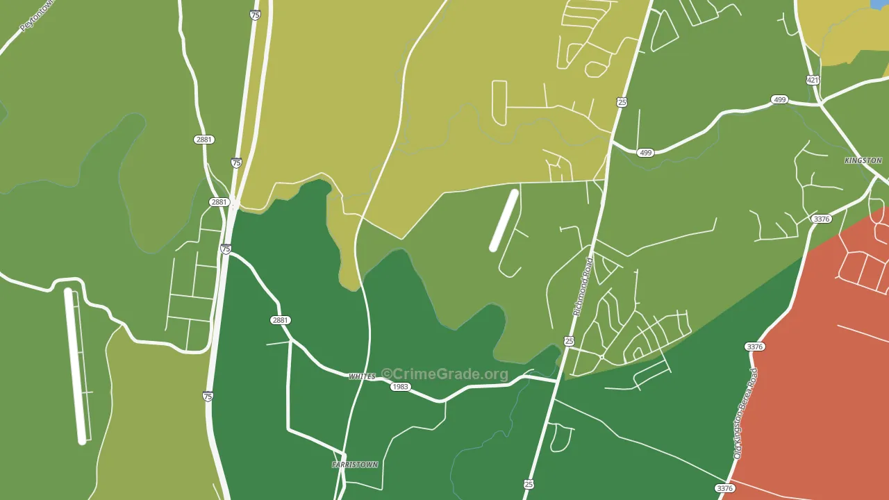 Whites, KY Map of Arson Rates