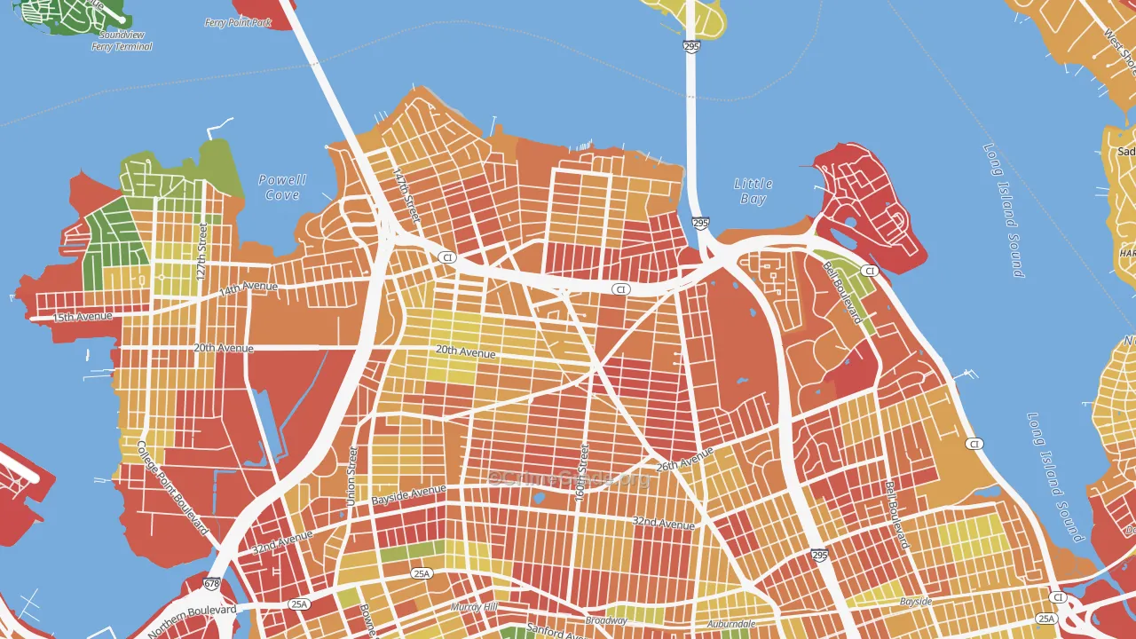 Whitestone, Queens, NY Map of Arson Rates
