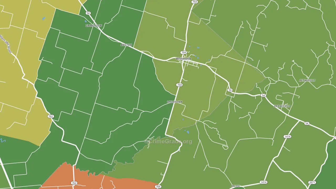 Whitesville, KY Map of Arson Rates