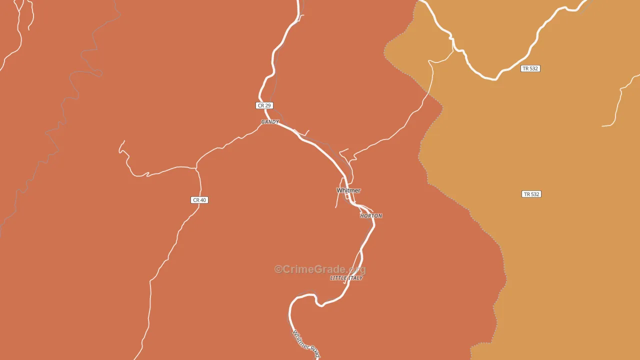 Whitmer, WV Map of Arson Rates