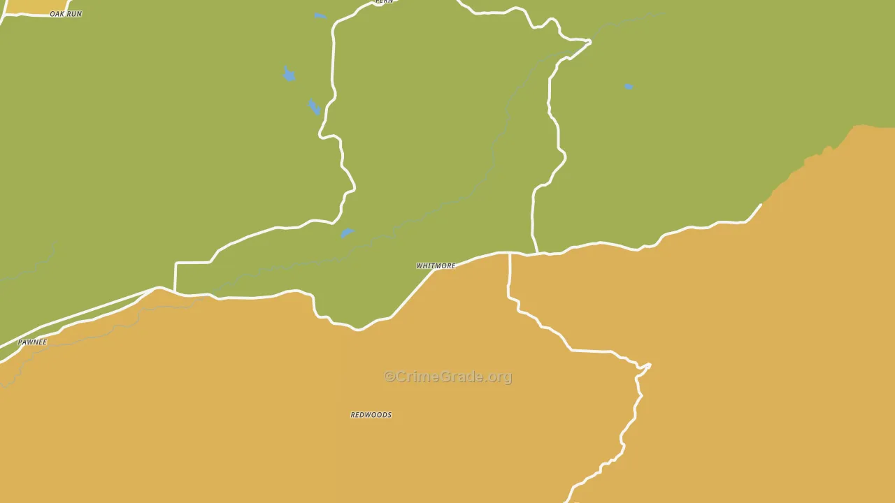 Whitmore, CA Map of Arson Rates