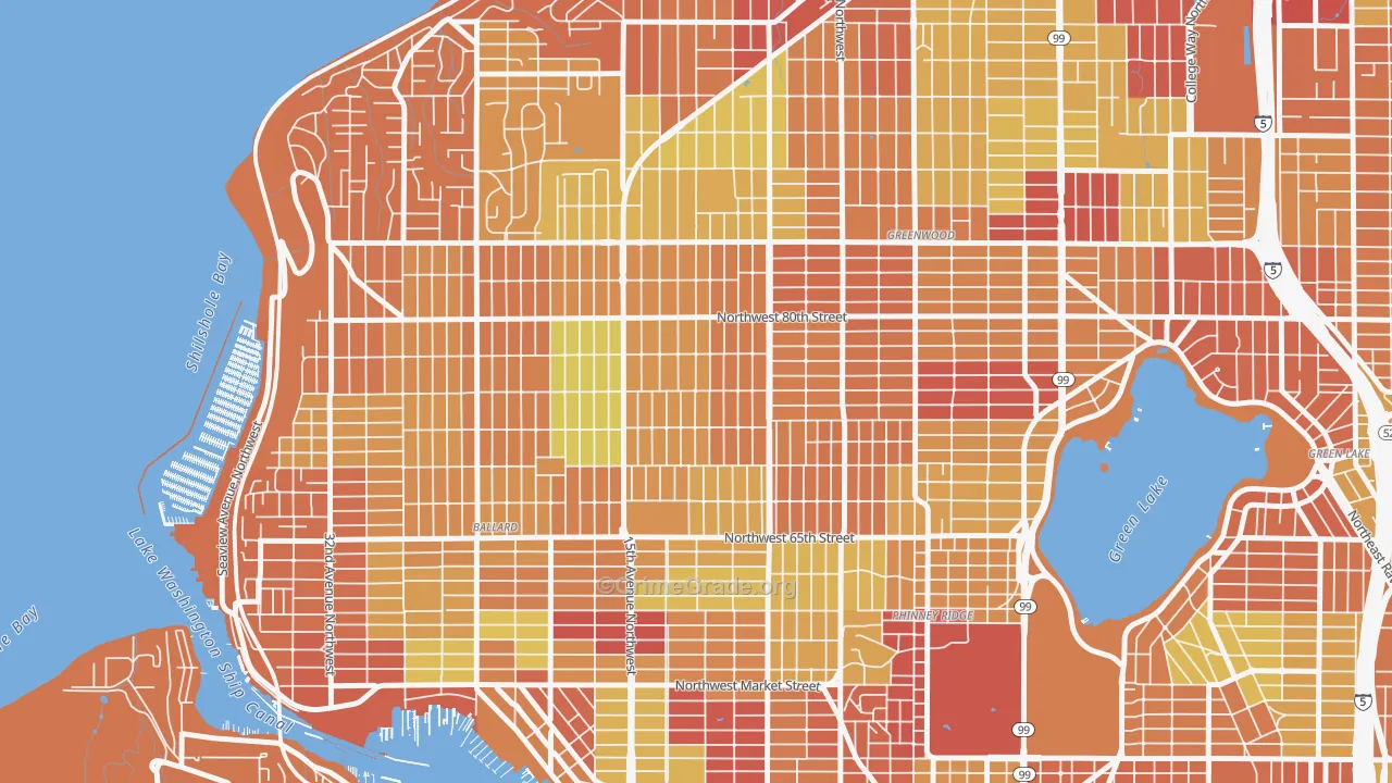 Whittier Heights, Seattle, WA Map of Arson Rates