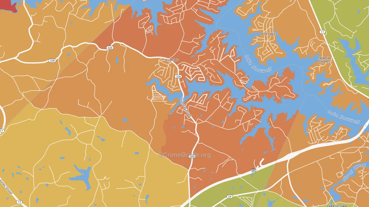 Whitworth, GA Map of Arson Rates