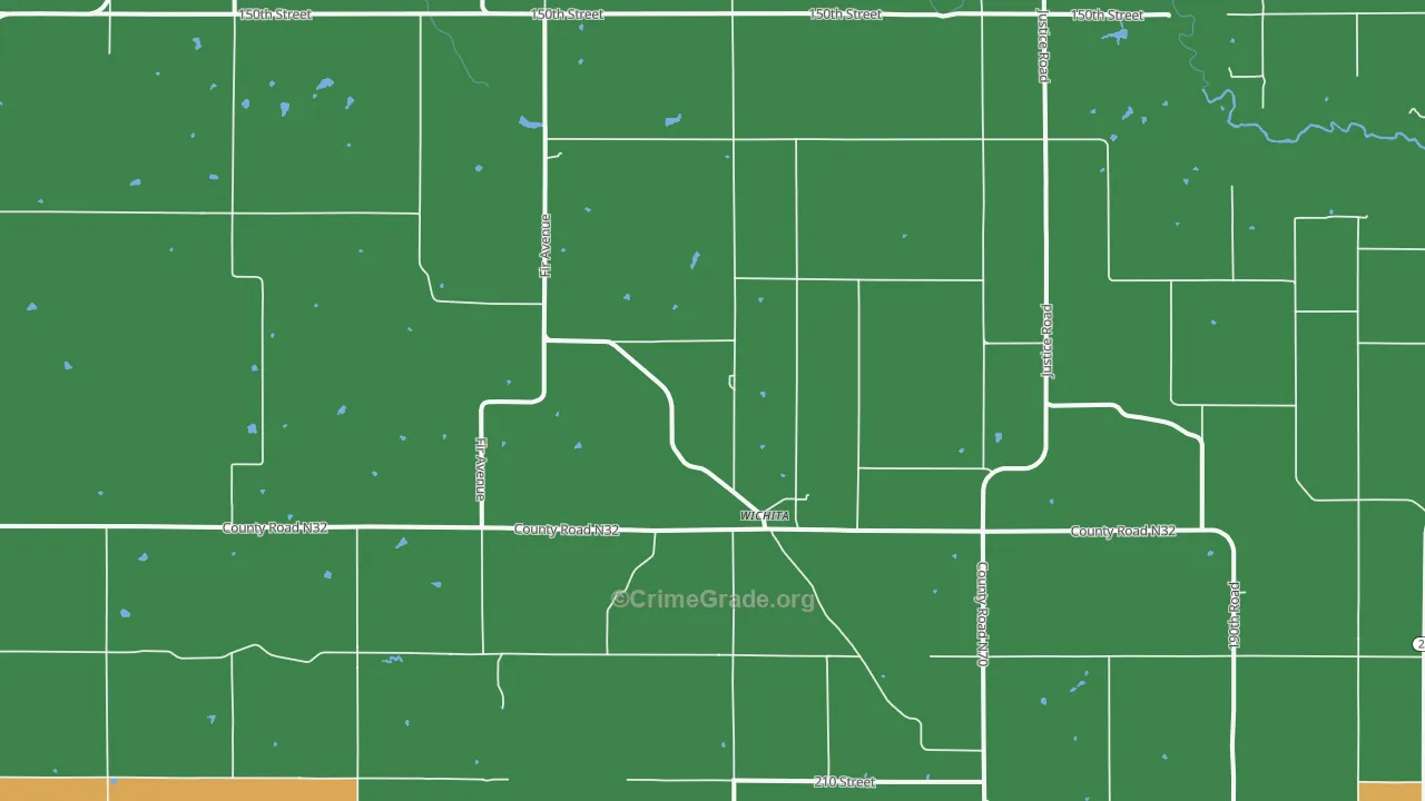 Wichita, IA Map of Arson Rates