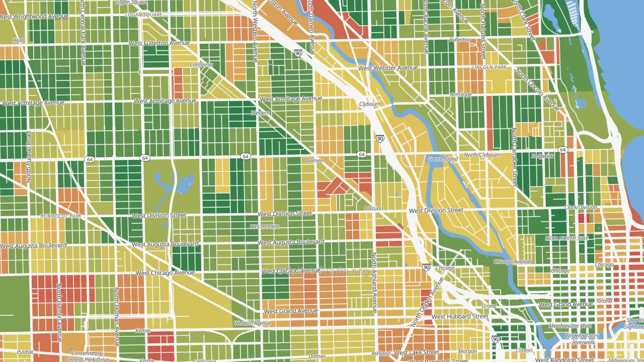 Wicker Park, Chicago, IL Map of Arson Rates
