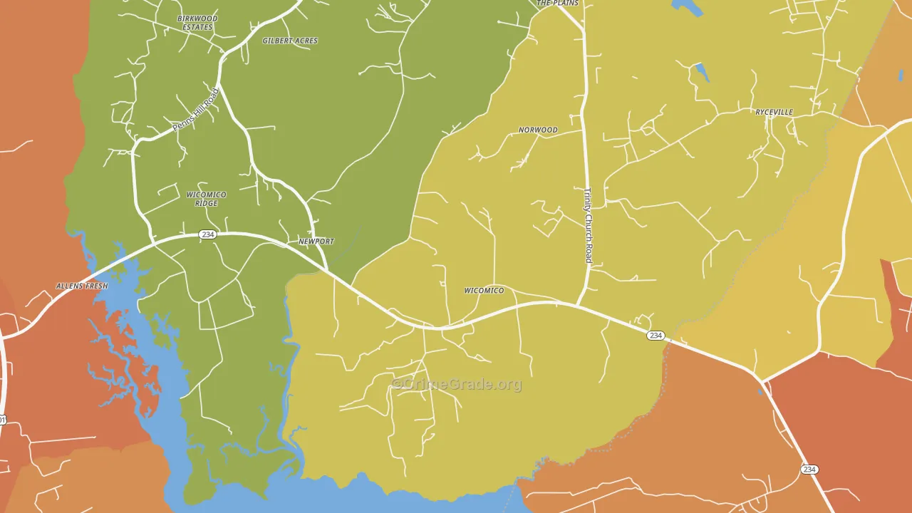 Wicomico, MD Map of Arson Rates